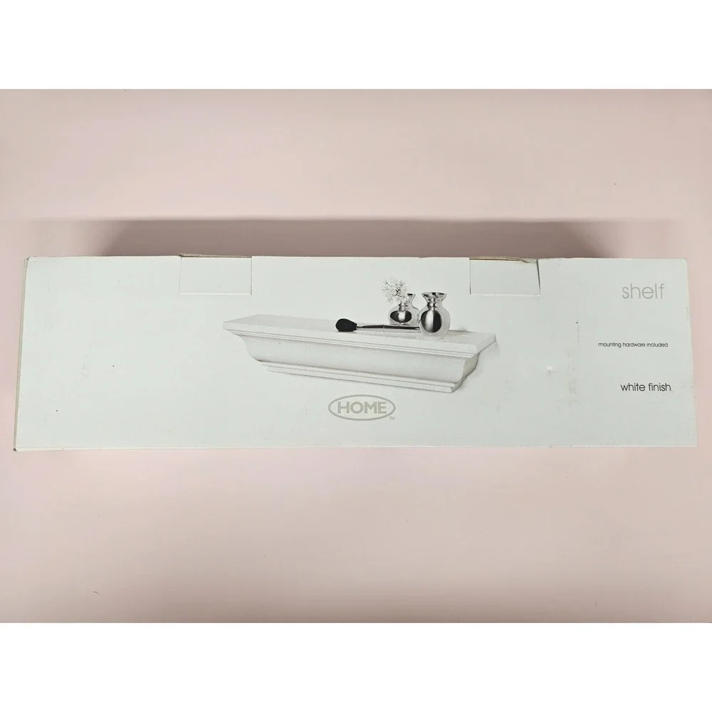 New White Crown Molding Shelf Floating Self By Home in original packaging